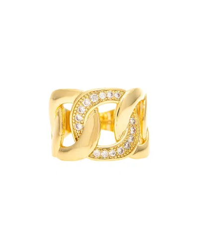 Rivka Friedman 18k Plated Cz Motif Ring