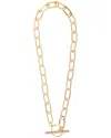 Rivka Friedman 18k Plated Cz Paperclip Chain Neckl In Gold