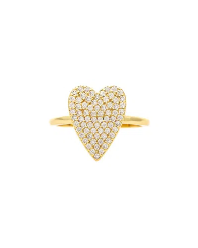 Rivka Friedman 18k Plated Cz Ring In 18k Gold Clad