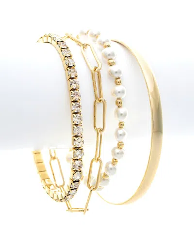 RIVKA FRIEDMAN RIVKA FRIEDMAN 18K PLATED CZ SET OF 4 BRACELET