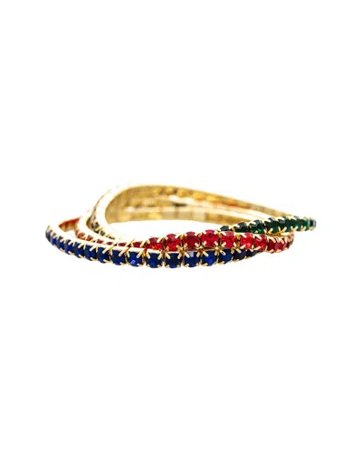 Rivka Friedman 18k Plated Cz Stackable Bracelet