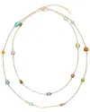 Rivka Friedman 18k Plated Cz Stackable Necklace In Multi