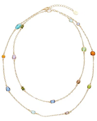 Rivka Friedman 18k Plated Cz Stackable Necklace In Multi
