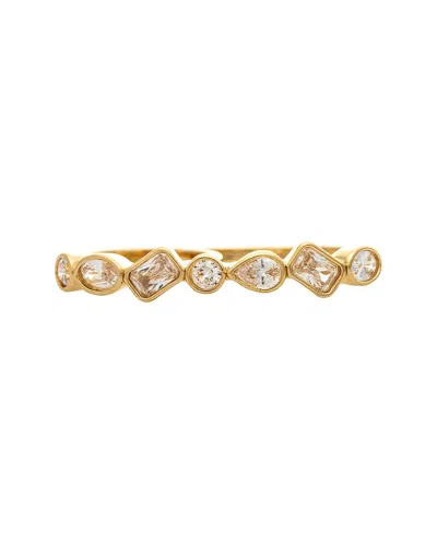 Rivka Friedman 18k Plated Cz Statement Ring In Gold