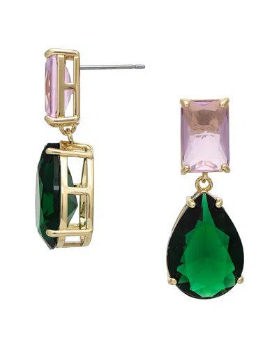 Rivka Friedman 18k Plated Dangle Earrings In Green