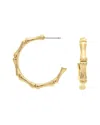 Rivka Friedman 18k Gold Clad Bamboo Shape Hoop Earrings In Brown