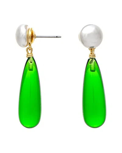 Rivka Friedman 18k Plated Earrings In Green