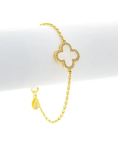RIVKA FRIEDMAN RIVKA FRIEDMAN 18K PLATED MOTHER OF PEARL CZ BRACELET