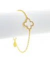 Rivka Friedman 18k Plated Mother Of Pearl Cz Bracelet In Gold