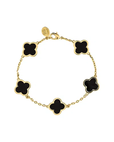 Rivka Friedman 18k Plated Onyx Bracelet In Gold