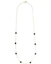 Rivka Friedman 18k Plated Onyx Clover Necklace