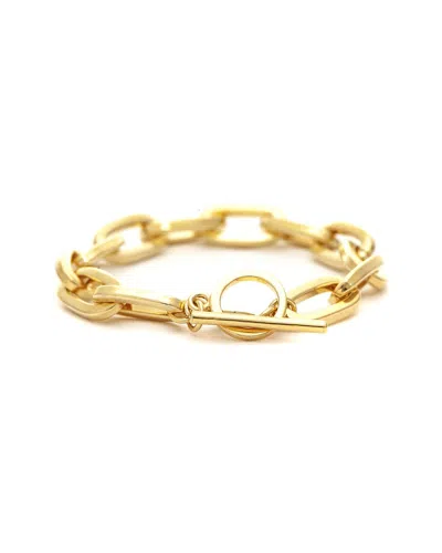 Rivka Friedman Polished Paper Clip Toggle Bracelet In Brass