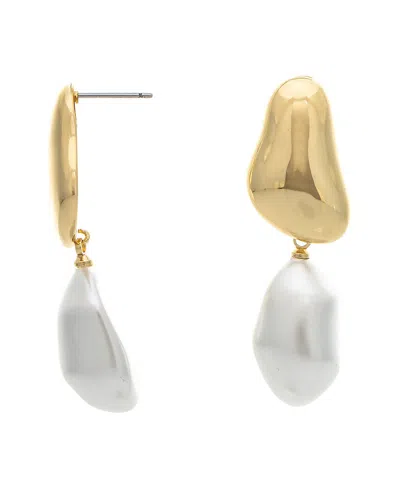 RIVKA FRIEDMAN RIVKA FRIEDMAN 18K PLATED PEARL EARRINGS