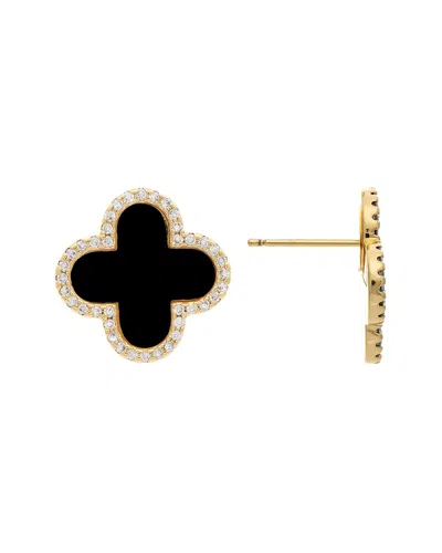 Rivka Friedman 18k Platedonyx Cz Earrings