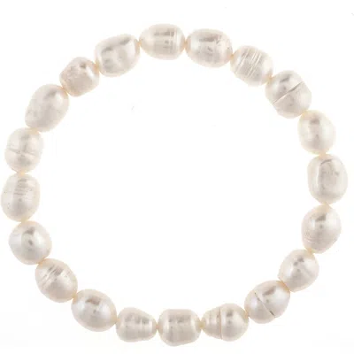 Rivka Friedman Baroque Pearl Stretch Bracelet In 18k Gold Clad