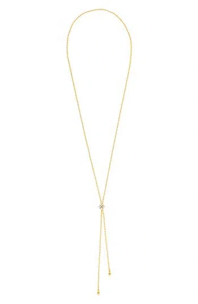 Rivka Friedman Beaded Lariat Necklace In Gold