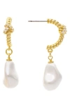 Rivka Friedman Cubic Zirconia & Mother-of-pearl Twisted Hoop Earrings