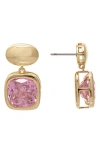 Rivka Friedman Cubic Zirconia Drop Earrings In Pink