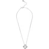 Rivka Friedman Cubic Zirconia Halo Clover Pendant Necklace In Silver