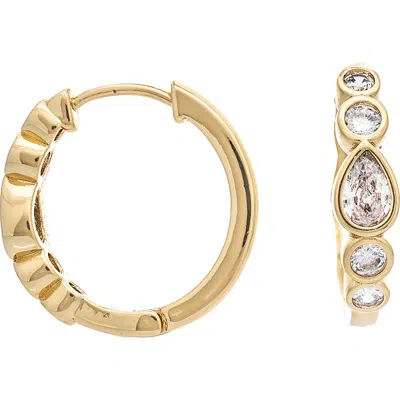 Rivka Friedman Cubic Zirconia Hoop Earrings In Gold