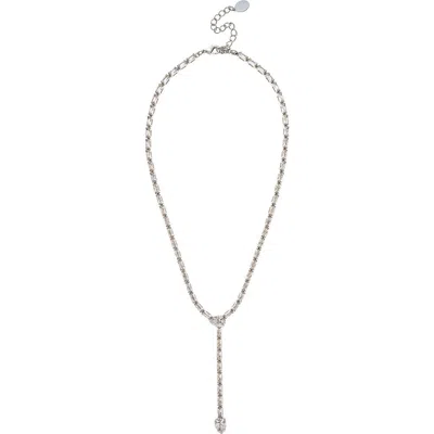 Rivka Friedman Cubic Zirconia Lariat Necklace In Metallic