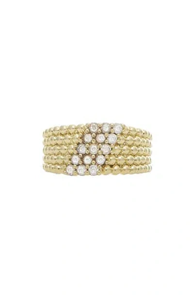 Rivka Friedman Cubic Zirconia Millwork Detail Band Ring