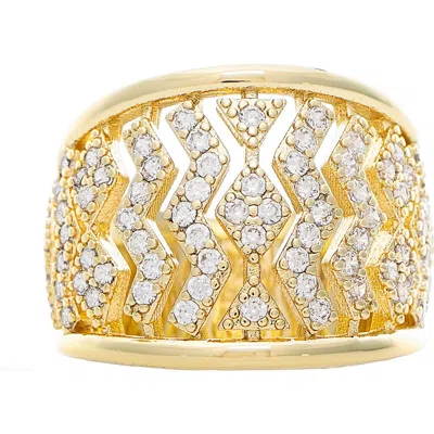 Rivka Friedman Cubic Zirconia Statement Ring In Gold