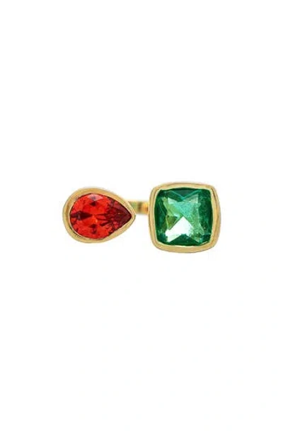 Rivka Friedman Cubic Zirconia Toi Et Moi Ring In Multi