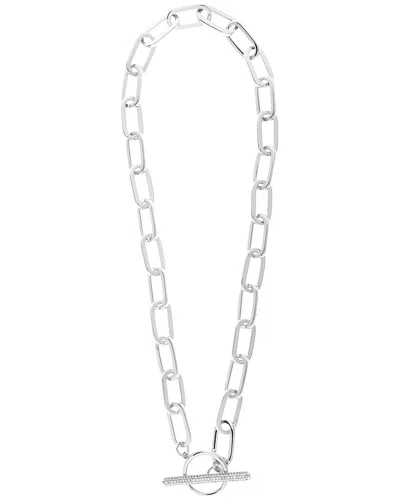 Rivka Friedman Cz Paperclip Chain Necklace In Metallic