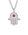 Rivka Friedman Dnu 0 Units Sold  Rhodium Plated Cz & Crystal Hamsa Necklace