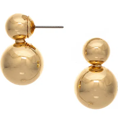 Rivka Friedman Double Bubble Drop Earrings In Gold Polished