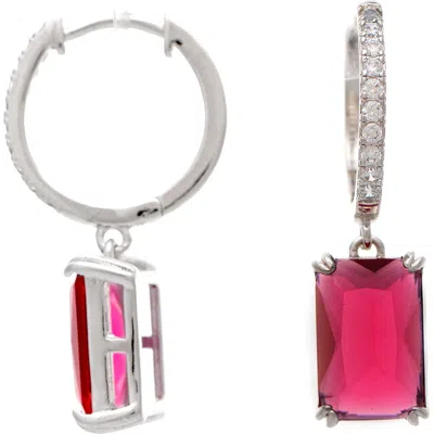 Rivka Friedman Emerald Cut Cubic Zirconia Drop Earrings In Green