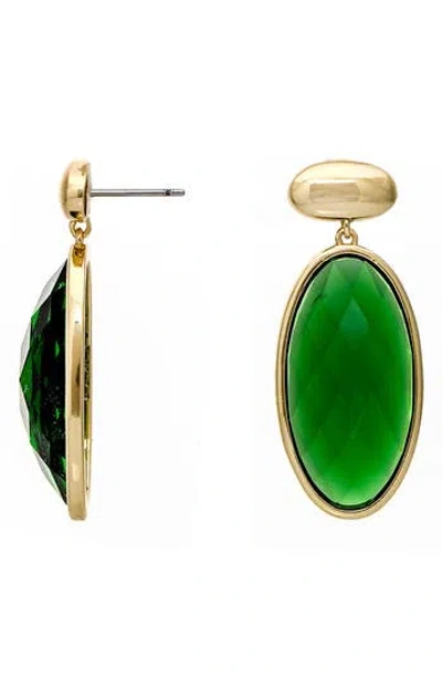 Rivka Friedman Emerald Drop Earrings In Metallic
