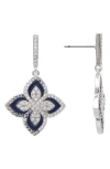 Rivka Friedman Enamel & Cubic Zirconia Flower Drop Earrings
