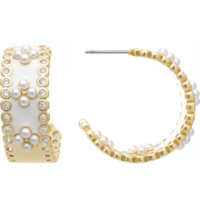Rivka Friedman Enamel & Cubic Zirconia Hoop Earrings In Multi
