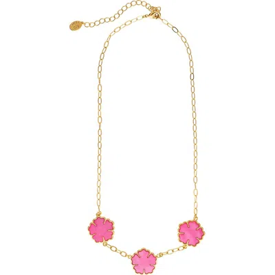 Rivka Friedman Flower Pendant Necklace In Pink