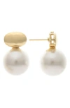 Rivka Friedman Genuine Pearl Drop Earrings In 18k Gold Clad