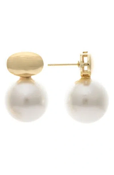 Rivka Friedman Genuine Pearl Drop Earrings In 18k Gold Clad