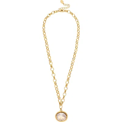 Rivka Friedman Oval Cubic Zirconia Pendant Necklace In Gold