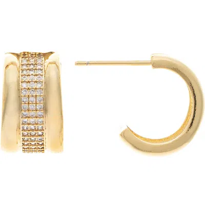 Rivka Friedman Pavé Cubic Zirconia Huggie Hoop Earrings In 18k Gold