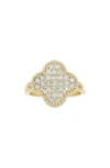 Rivka Friedman Pavé Cz Clover Ring