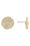 Rivka Friedman Pavé Cz Disc Stud Earrings In Gold