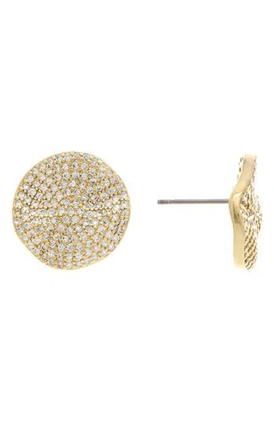Rivka Friedman Pavé Cz Disc Stud Earrings In Gold