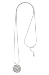Rivka Friedman Pavé Cz Flower Pendant Necklace