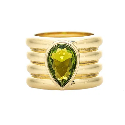 Rivka Friedman Pear Cubic Zirconia Multi Band Ring In Gold