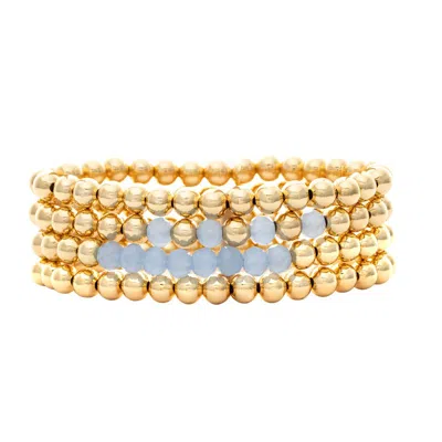 Rivka Friedman Set Of 4 Beaded Stretch Bracelets In 18k Gold Clad