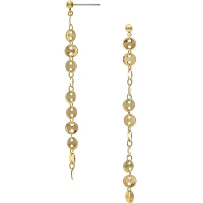 Rivka Friedman Polished Disc Linear Earrings In Gold