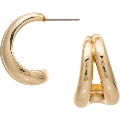 Rivka Friedman Polished Double Hoop Earrings In Gold