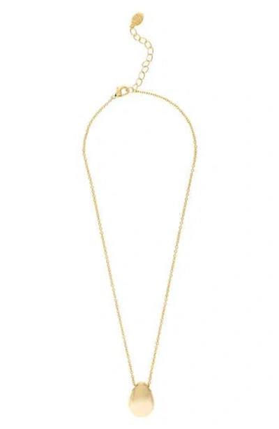 Rivka Friedman Polished Teadrop Pendant Necklace In 18k Gold Clad