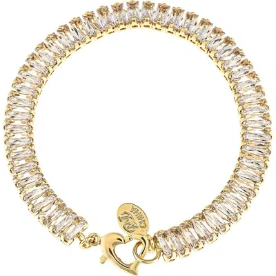 Rivka Friedman Rectangle Cubic Zirconia Tennis Bracelet In Gold
